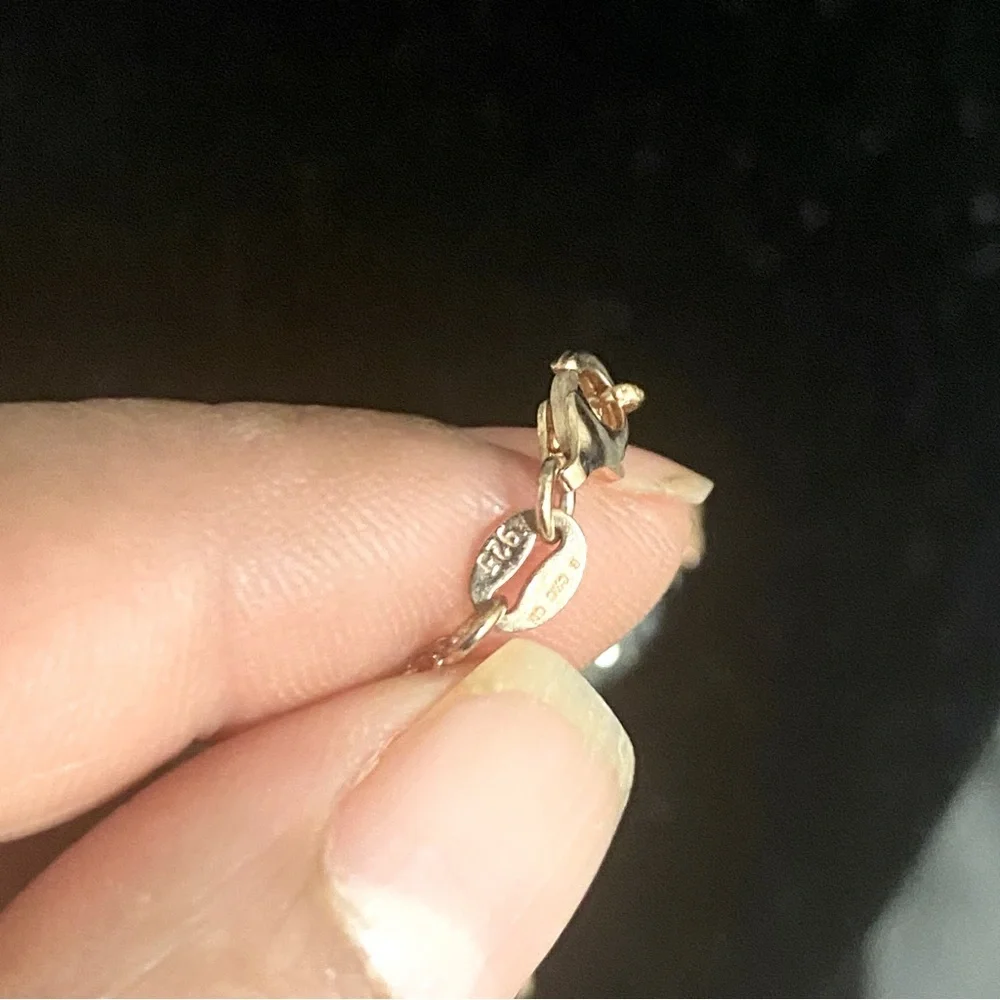 NEW Rose Gold Over Silver Oval CZ Station Necklace